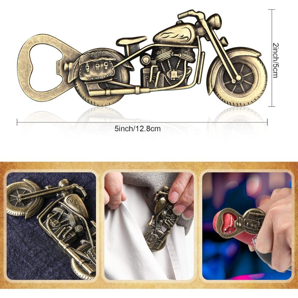 Motorcycle Beer Christmas Gifts for Men, Dad, Him, Unique Vintage Motorcycle Bee - Picture 3 of 7